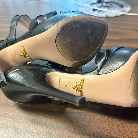 Prada Black Strappy Cage High-Heel Sandal Size 38 - Picture 6 of 6